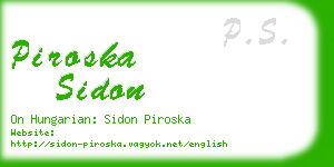 piroska sidon business card